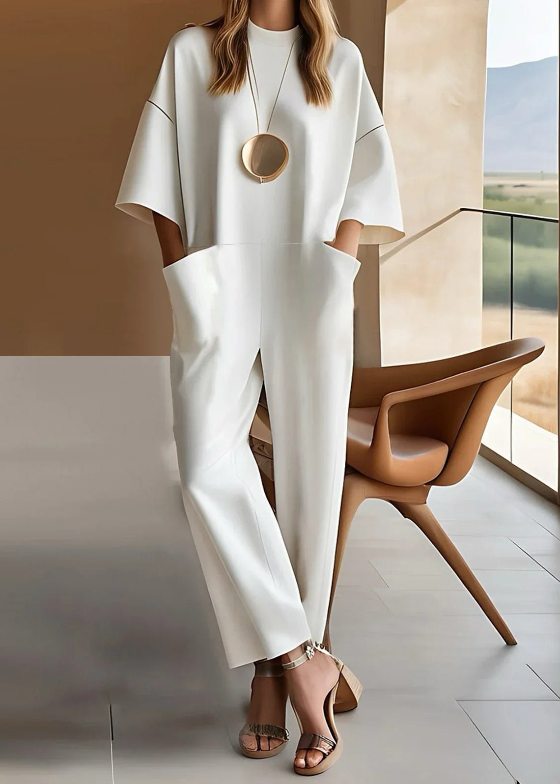 MAYA - Elegante tutina corta da donna a maniche corte
