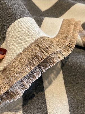 FRANCA - Sciarpa in cashmere sintetico stampato, calda e morbida