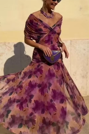 BEATRICE - Abito Maxi con Scollatura a V