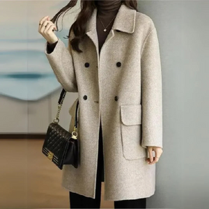 MALEGNO - Cappotto elegante doppiopetto in misto lana