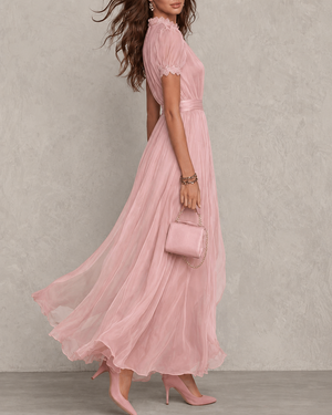 GIULIA - Abito Maxi Rosa in Chiffon