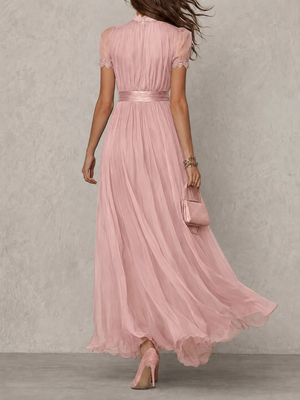 GIULIA - Abito Maxi Rosa in Chiffon