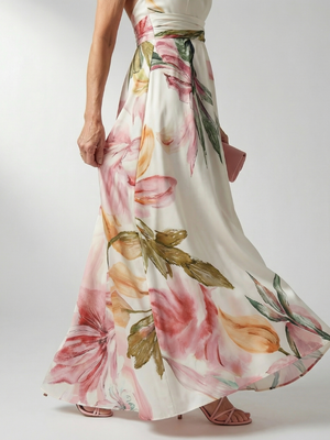 CHIARA - Abito Maxi Floreale Halter