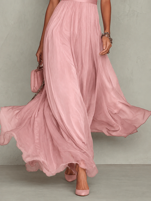 GIULIA - Abito Maxi Rosa in Chiffon