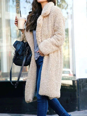 SAMOLACO - Cappotto lungo teddy dal taglio oversized