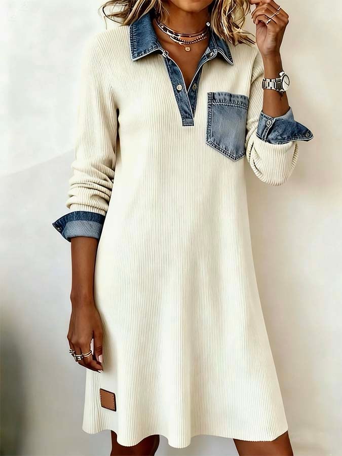 CHIARA - Abito Denim Patchwork Boho