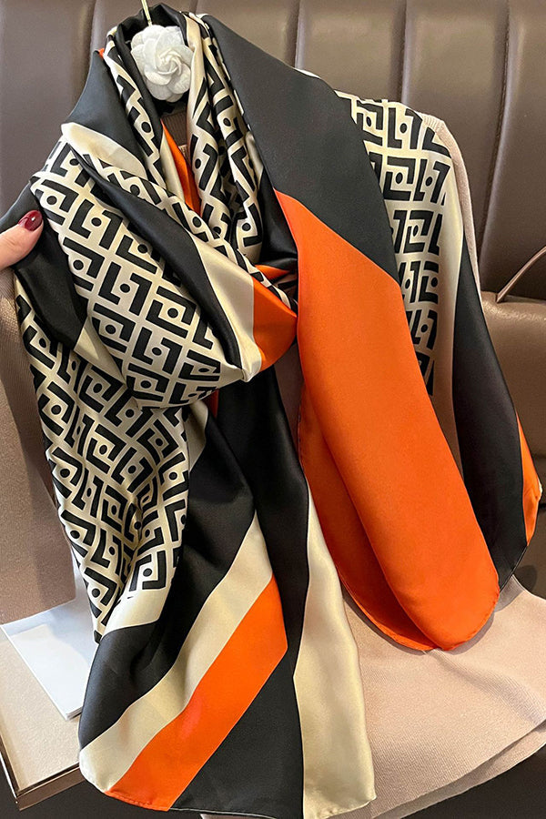ANDREINA - Maxi scialle oversize in seta effetto satinato