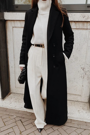 SALVINA - Maxi cappotto in caldo fleece, casual, nero, marrone, bordeaux, grigio