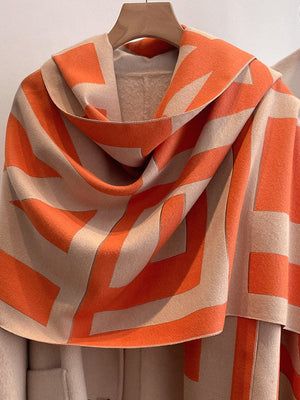 FRANCA - Sciarpa in cashmere sintetico stampato, calda e morbida