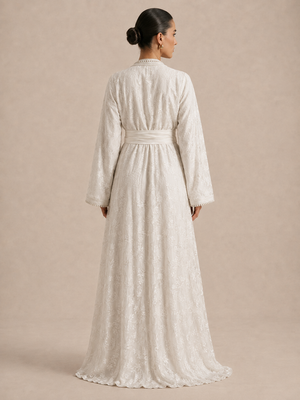 CLITENNESTRA - Caftano da sposa bianco dal design moderno