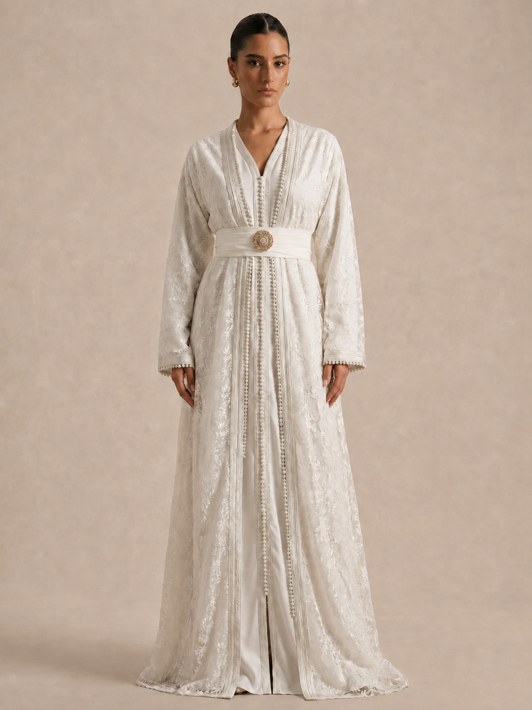 CLITENNESTRA - Caftano da sposa bianco dal design moderno