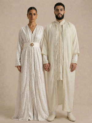 CLITENNESTRA - Caftano da sposa bianco dal design moderno