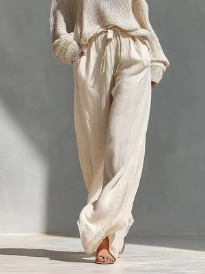 ROMINA - Set maglia e lino chic beige, grigio, bianco