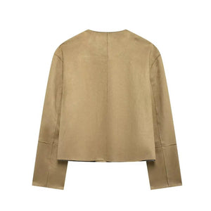 BUSCA - Giacca Bomber Varsity da Donna con Design Minimalista a Bottoni