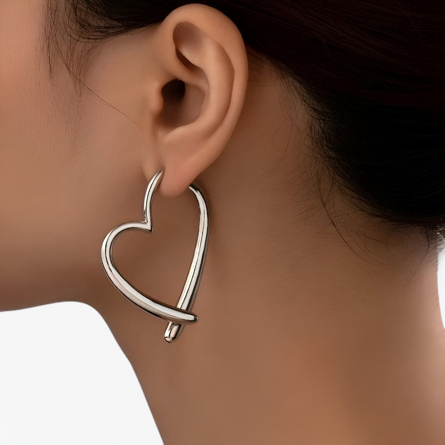 REGINA - Orecchini cuore argento personalizzati eleganti