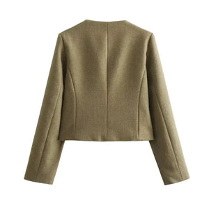 FILANDARI - Giacca Bomber Donna Corto con Collo Rotondo e Maniche Lunghe