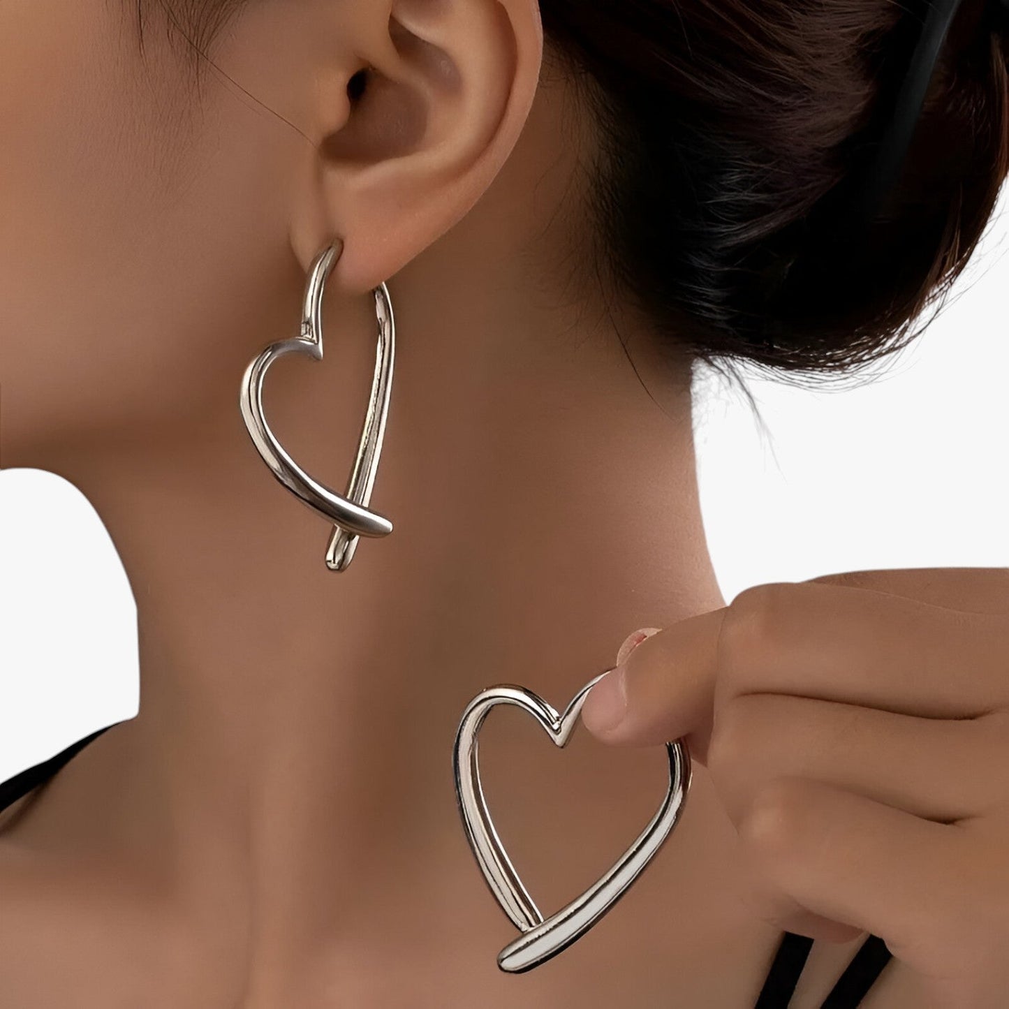 REGINA - Orecchini cuore argento personalizzati eleganti