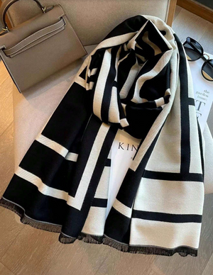 DONATELLA - Sciarpa grafica con tasche
