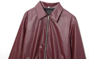 PALATA - Giacca in Pelle da Donna con Chiusura a Cerniera e Collo Classico