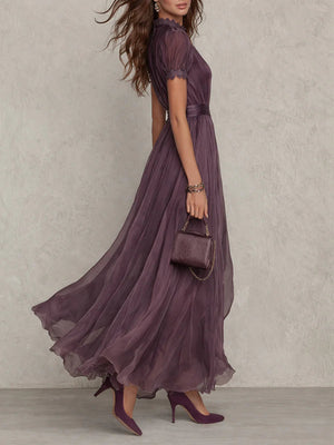 LAVINIA - Abito Viola in Chiffon