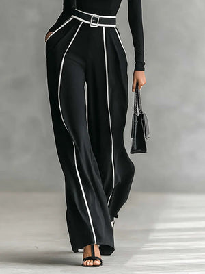 LOLA - Completo in nero e grigio con maglia, pantaloni e cintura