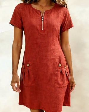 BEATRICE - Abito Cotone-Lino Leggero