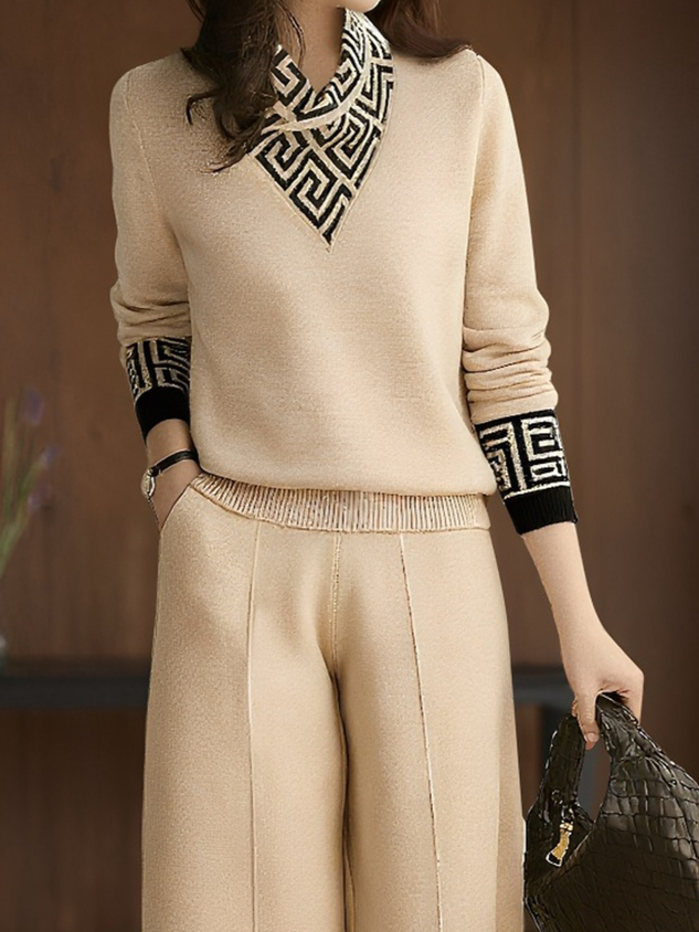 ERICA - Maglione casual con fantasia geometrica