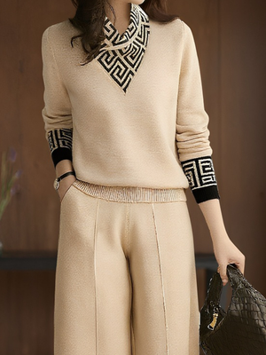 ERICA - Maglione casual con fantasia geometrica