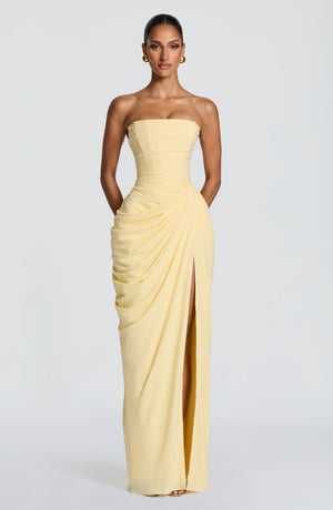 ALESSIA - Abito Maxi con Corsetto e Spacco