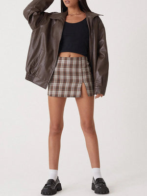 CORTENUOVA - Giacca oversize in finta pelle con zip