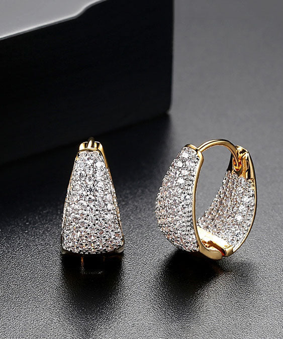 FLAVIA - Orecchini a cerchio in oro 14K con zirconi