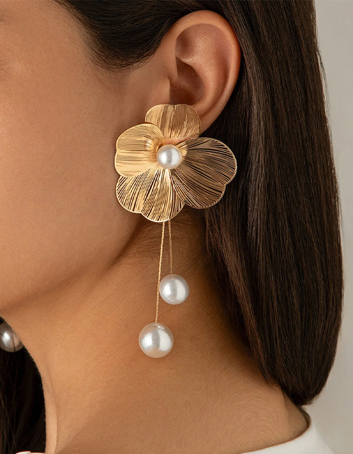MAGDA - Orecchini a fiore di Ginkgo 3D