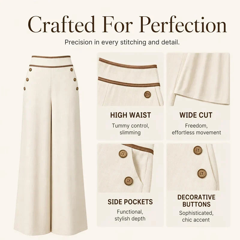 FOSCA - Pantaloni a vita alta eleganti valorizzanti