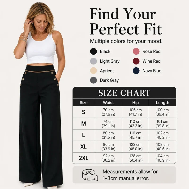 FOSCA - Pantaloni a vita alta eleganti valorizzanti