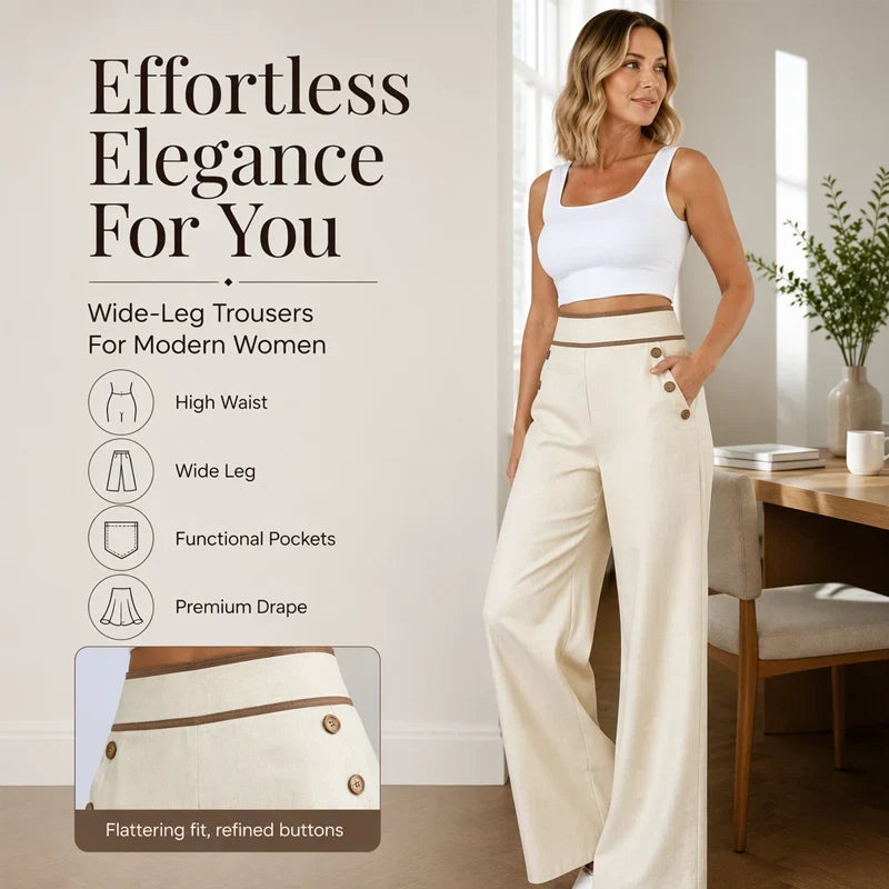FOSCA - Pantaloni a vita alta eleganti valorizzanti