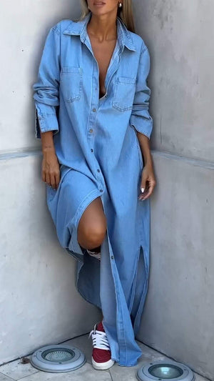 GIULIA - Abito in denim con tasche