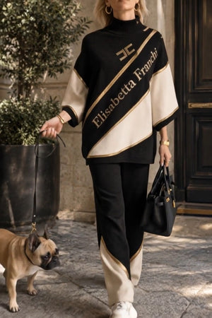ELISABETTA FRANCHI logos elisabetta Coordinato • Tessuto morbido • Inserti leopardati con bordi gioiello — Giacoma — SHOT 1