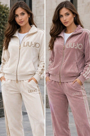 LIUJO Coordinato • Cotone • Bande laterali rosa e logo ricamato — Albertina — SHOT 1