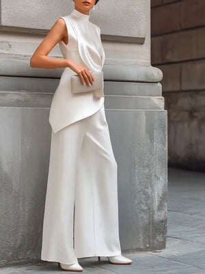 Coordinato • Raso • Top asimmetrico e pantaloni palazzo ✨ — foto 3