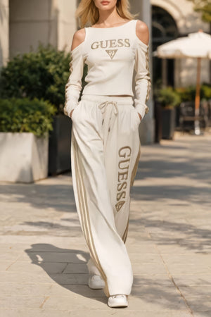 GUESS 6 X Coordinato • Jersey elasticizzato • Spalle scoperte e bande laterali nere — Rosalba — SHOT 2