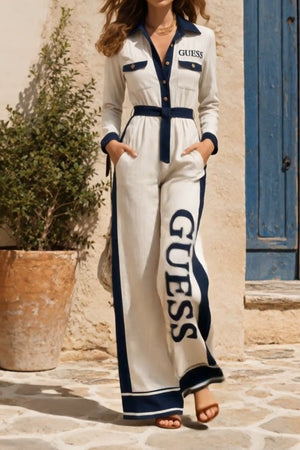 Guess Logos Coordinato • Righe verticali, bordi rossi e tasche con patta — Anastasia — SHOT 2