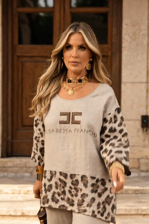 ELISABETTA FRANCHI logos elisabetta Coordinato • Tessuto leggero • Inserti e bordi maculati — Fosca — SHOT 2