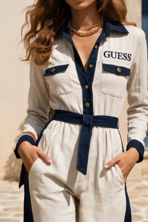 Guess Logos Coordinato • Righe verticali, bordi rossi e tasche con patta — Anastasia — SHOT 3
