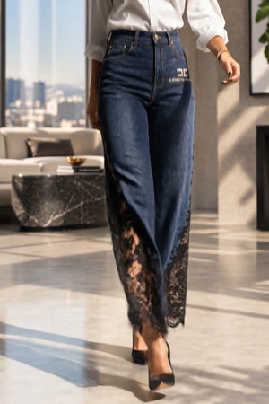 ELISABETTA FRANCHI logos elisabetta Coordinato • Denim • Inserti laterali in pizzo nero — Gilda — SHOT 3