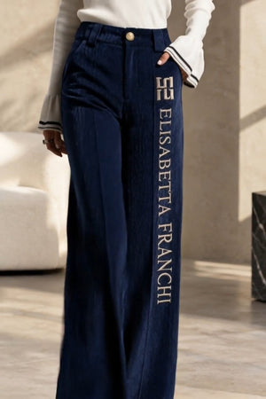 ELISABETTA FRANCHI logos elisabetta Suit • Velluto a coste • Pieghe verticali e vita elasticizzata — Placida — SHOT 3