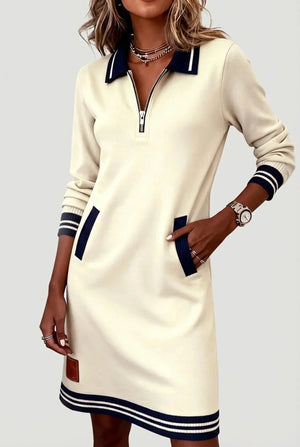 GIULIA - Abito Cotone-Lino con Zip