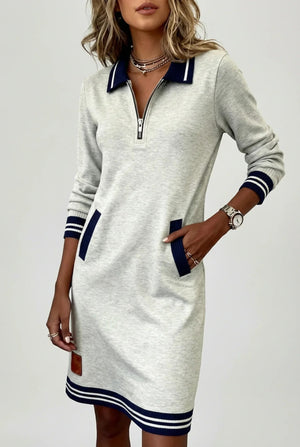 GIULIA - Abito Cotone-Lino con Zip