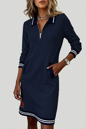 GIULIA - Abito Cotone-Lino con Zip
